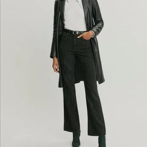 NWT Reformation Georgia Pinstripe High Rise Flare Jeans